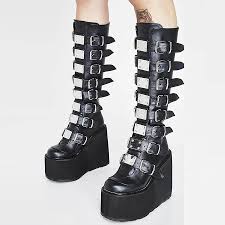 Botas Militares de Plataforma Antideslizante para Mujer - Estilo Gótico